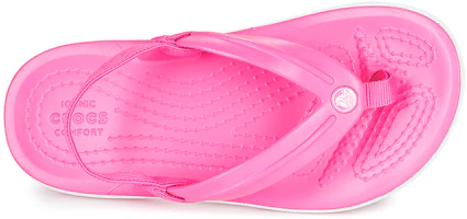 Lookbook 童款 Crocs卡駱馳 Crocband 软底舒適夾腳運動涼鞋 粉