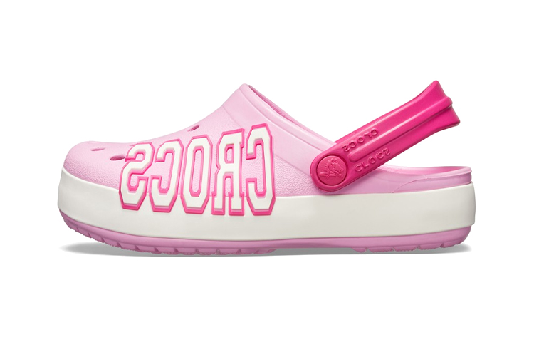 (Youth) Crocs Crocband Logo Clogs 'Pink White' 205533-6I2