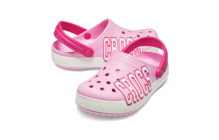 Shop (JR) Crocs Crocband Logo Clogs ''Rosa Weiß'' 205533-6I2