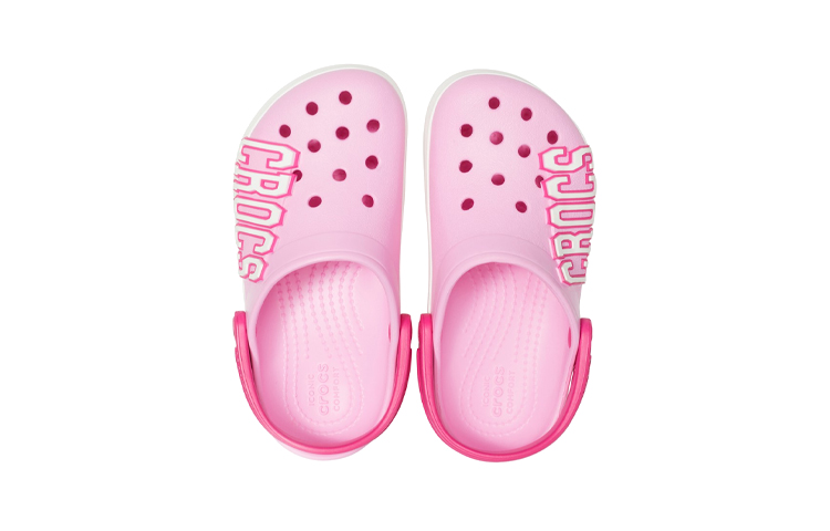 Purchase (JR) Crocs Crocband Logo Clogs ''Rosa Weiß'' 205533-6I2