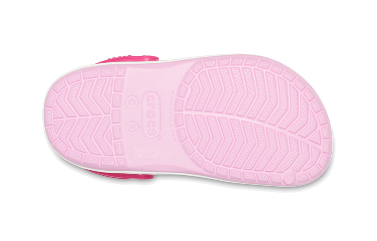Sizing (JR) Crocs Crocband Logo Clogs ''Rosa Weiß'' 205533-6I2