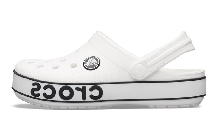 (Youth) Crocs Crocband Logo Clogs 'White Black' 206022-103