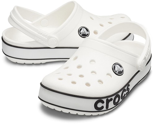 (JR) クロックス クロックバンド ロゴ クロッグ (白/黒) 206022-103 Shop (JR) クロックス クロックバンド ロゴ クロッグ (白/黒) 206022-103