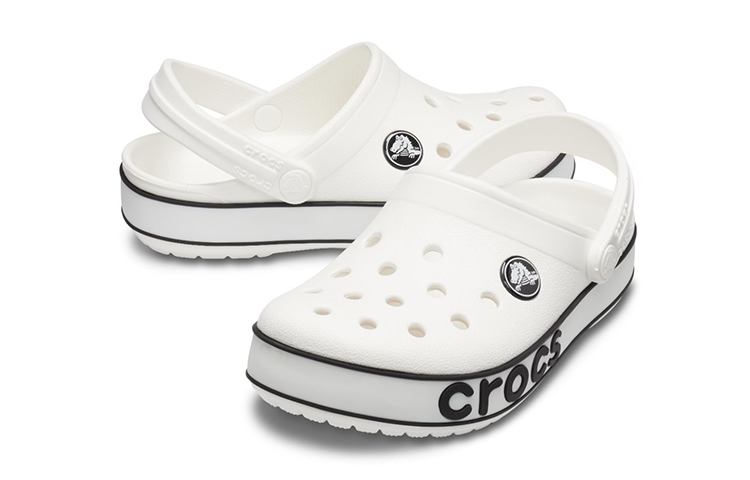 Shop (JR) Crocs Crocband Logo Clogs ''Weiß Schwarz'' 206022-103