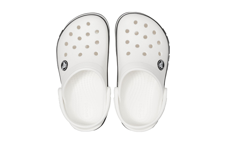 Purchase (JR) Crocs Crocband Logo Clogs ''Weiß Schwarz'' 206022-103