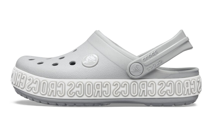 (Youth) Crocs Crocband Logo Mania Clogs 'Grey Silver' 205992-00J