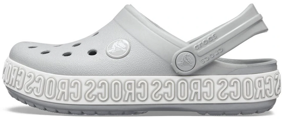 (JR) Crocs Crocband Logo Mania Clogs ''Grau Silber'' 205992-00J Buy (JR) Crocs Crocband Logo Mania Clogs ''Grau Silber'' 205992-00J