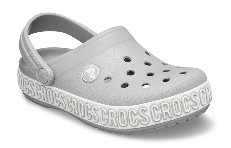 Lookbook (JR) Crocs Crocband Logo Mania Clogs ''Grau Silber'' 205992-00J