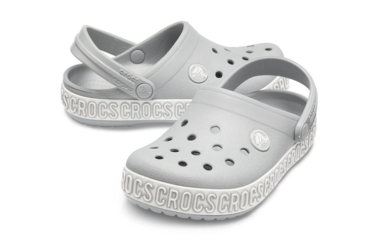 Shop (JR) Crocs Crocband Logo Mania Clogs ''Grau Silber'' 205992-00J