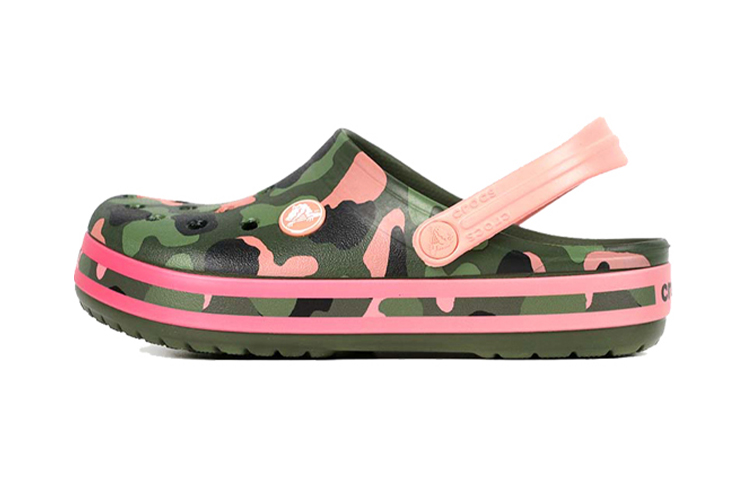 (Youth) Crocs Crocband Multi Graphic Clogs 'Green Pink' 205532-737