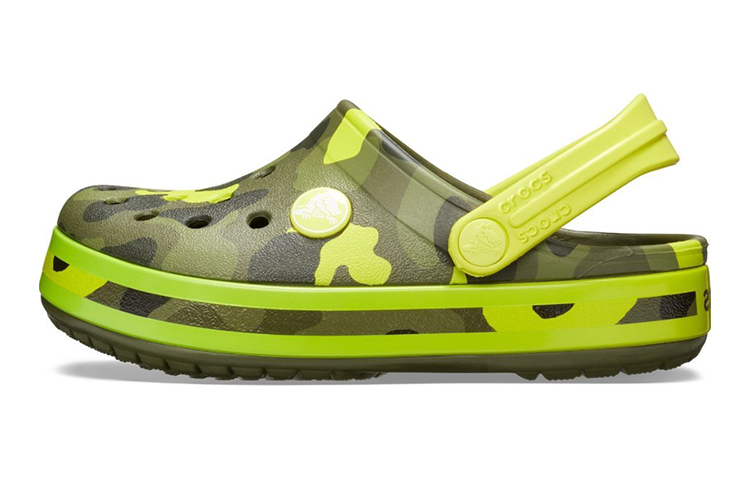 (Youth) Crocs Crocband MultiGraphic Clogs 'Army Green' 205532-738
