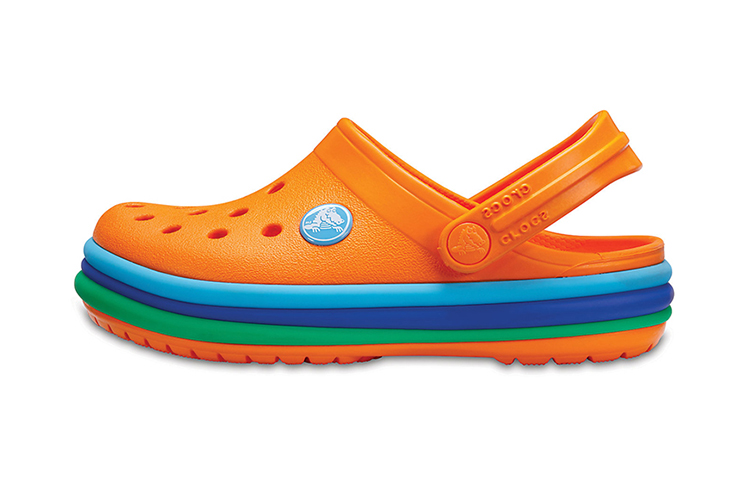 (Youth) Crocs Crocband Rainbow Band Clogs 'Orange Blue' 205205-80O
