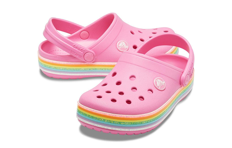 Shop (JR) Crocs Crocband Glitter Pelangi Clogs 'Pink' 206151-669