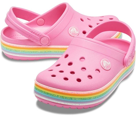 (JR) Crocs Crocband Glitter Pelangi Clogs 'Pink' 206151-669 Shop (JR) Crocs Crocband Glitter Pelangi Clogs 'Pink' 206151-669
