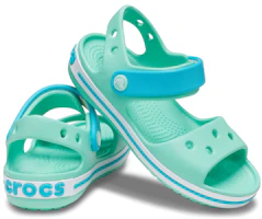 Shop 兒童 Crocs Crocband 輕便舒適 戶外沙灘運動涼鞋 藍綠