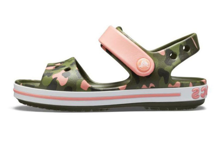 (Youth) Crocs Crocband Seasonal Graphic Sandals 'Green Pink' 205765-737