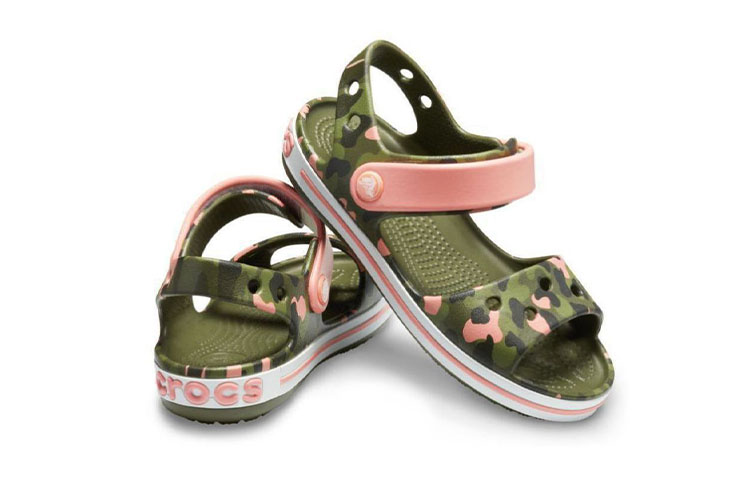 Shop (Youth) Crocs Crocband Seasonal Graphic Sandals 'Green Pink' 205765-737