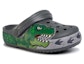 Lookbook (JR) Crocs Fun Lab Dino Band Lights Clogs 'Kelabu Hijau' 206157-0DA