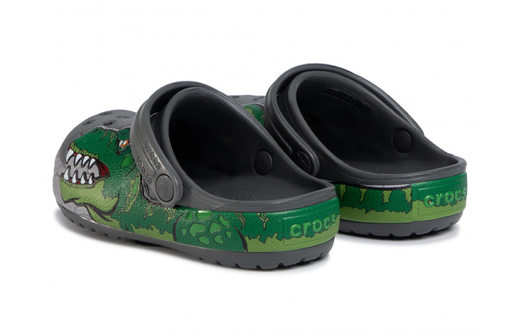 Shop (Youth) Crocs Fun Lab Dino Band Lights Clogs 'Grey Green' 206157-0DA
