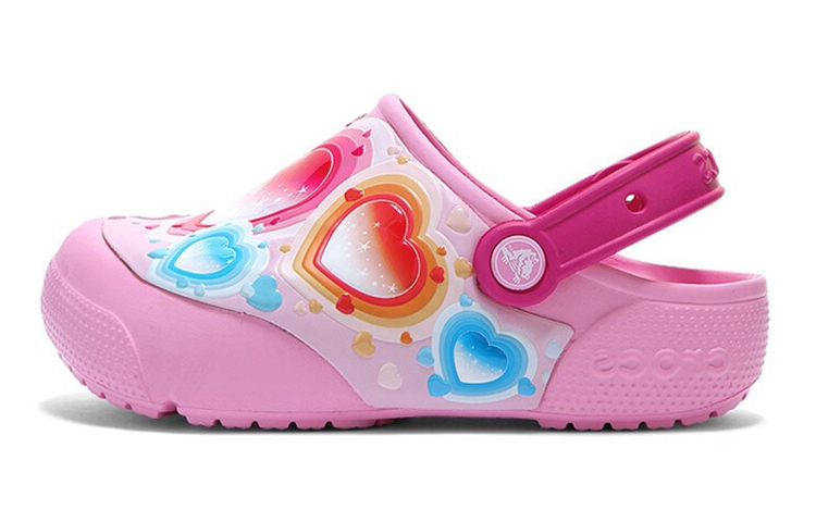 (Youth) Crocs Fun Lab Heart Lights Clogs 'Pink Blue' 205648-6I2