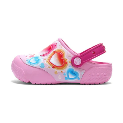 (Youth) Crocs Fun Lab Heart Lights Clogs 'Pink Blue'