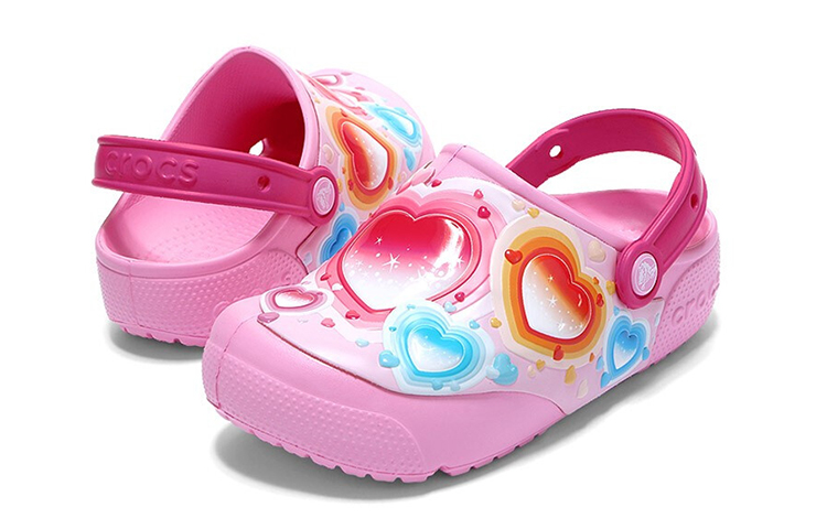 Purchase (Youth) Crocs Fun Lab Heart Lights Clogs 'Pink Blue' 205648-6I2