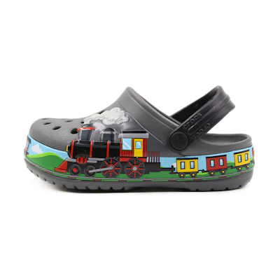(Youth) Crocs Fun Lab Train Band Clogs 'Grey Multi'