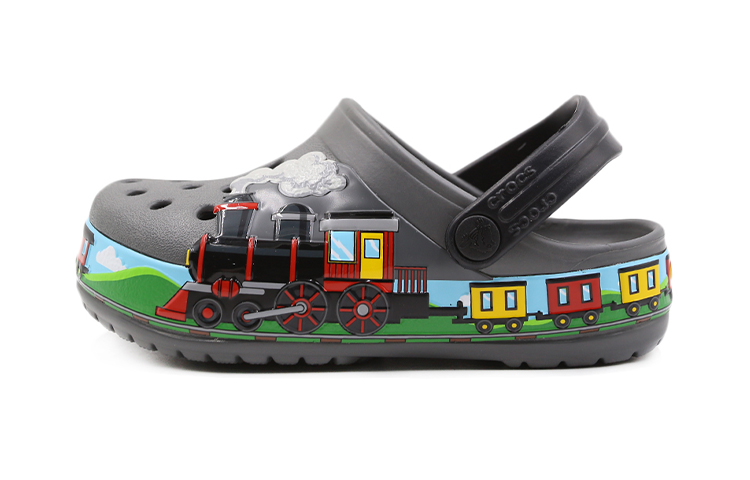 (Youth) Crocs Fun Lab Train Band Clogs 'Grey Multi' 205516-0DA