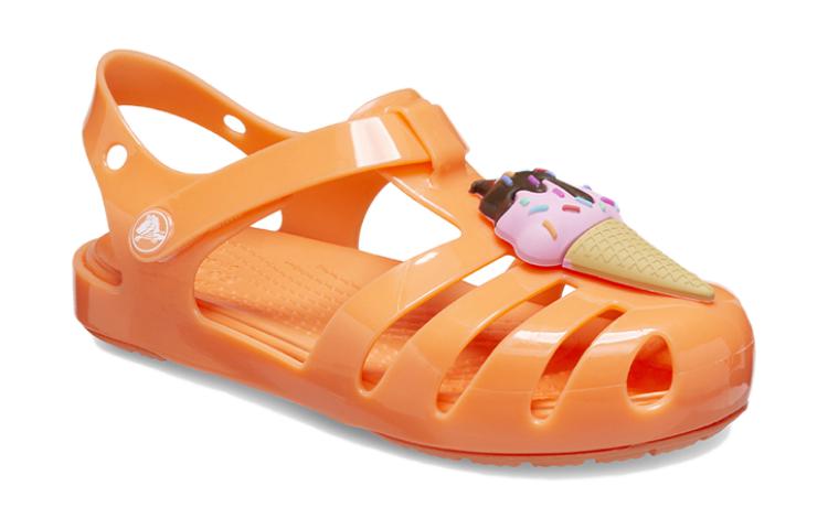 Order 兒童 Crocs卡駱馳 舒適 耐磨透氣兒童涼鞋 柿子橙色