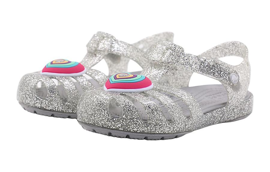 Order (JR) (ユース) クロックス イザベラ グリッター フラット サンダル『グレーシルバー』205038-040 205038-040