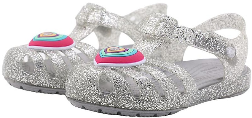 (Youth) Crocs Isabella Glitter Flat Sandals 'Grey Silver' 205038-040 Order (Youth) Crocs Isabella Glitter Flat Sandals 'Grey Silver' 205038-040