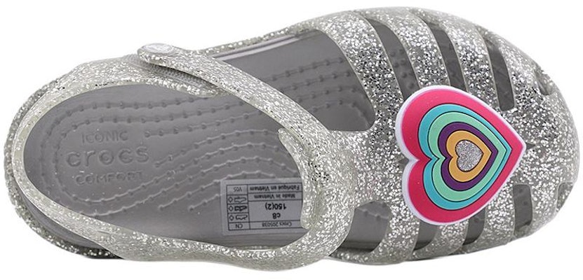 (Youth) Crocs Isabella Glitter Flat Sandals 'Grey Silver' 205038-040 Lookbook (Youth) Crocs Isabella Glitter Flat Sandals 'Grey Silver' 205038-040