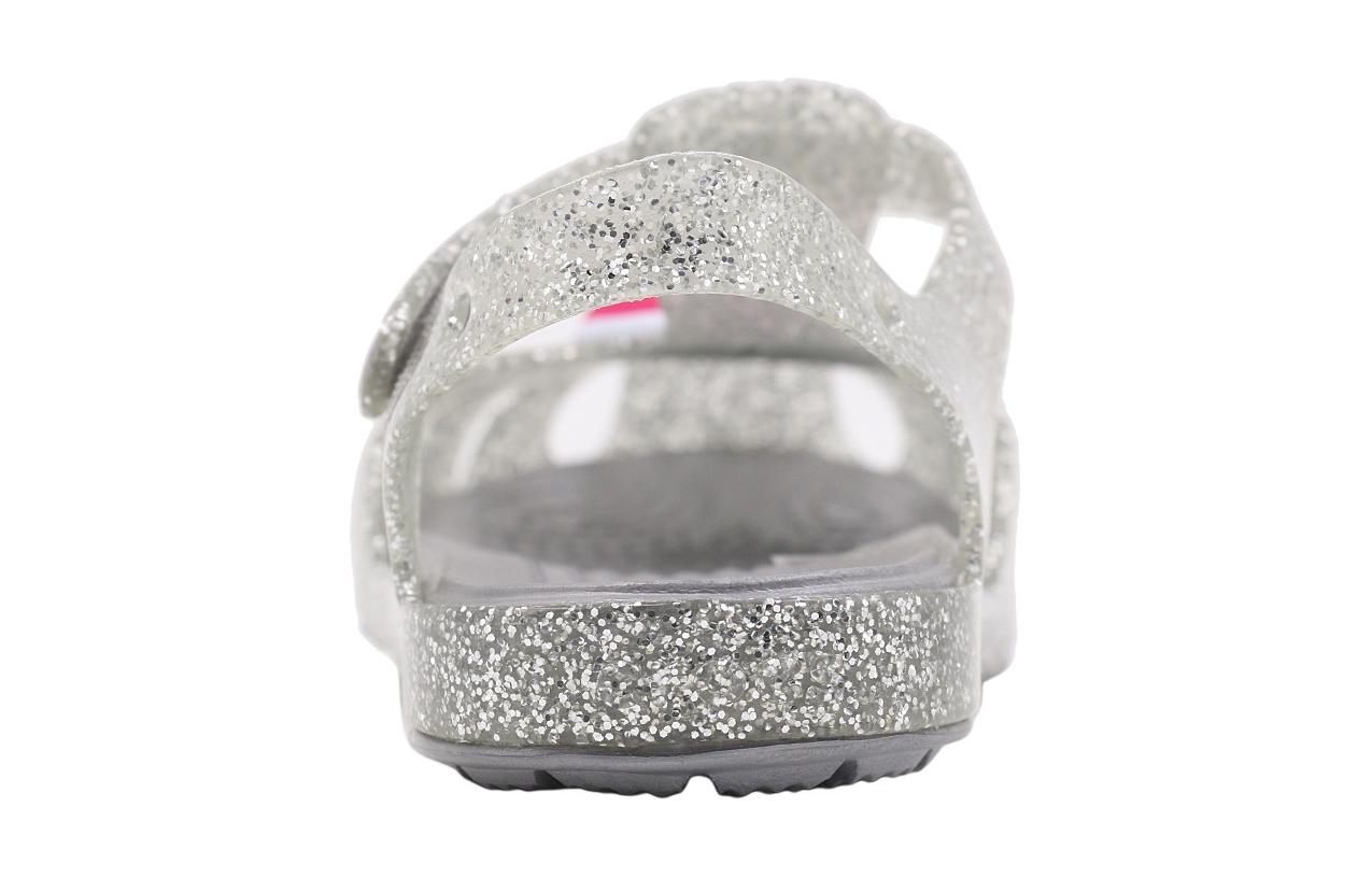 Shop (JR) (ユース) クロックス イザベラ グリッター フラット サンダル『グレーシルバー』205038-040 205038-040