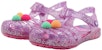 (JR) Sandal Rata Crocs Isabella Berkilau 'Ungu Merah Jambu' 205038-518