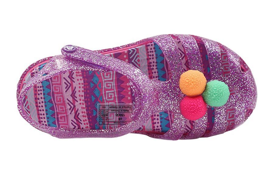 Shop (JR) Sandalias Planas Brillantes Crocs Isabella 'Morado Rosa' 205038-518