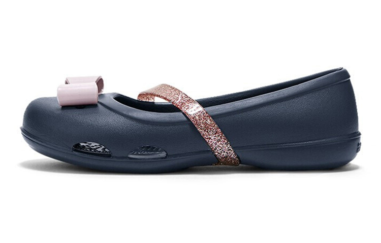 (Youth) Crocs Lina Charm Flat 'Navy Blue' 205529-410