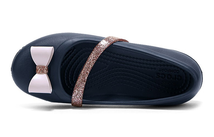 Lookbook (Youth) Crocs Lina Charm Flat 'Navy Blue' 205529-410
