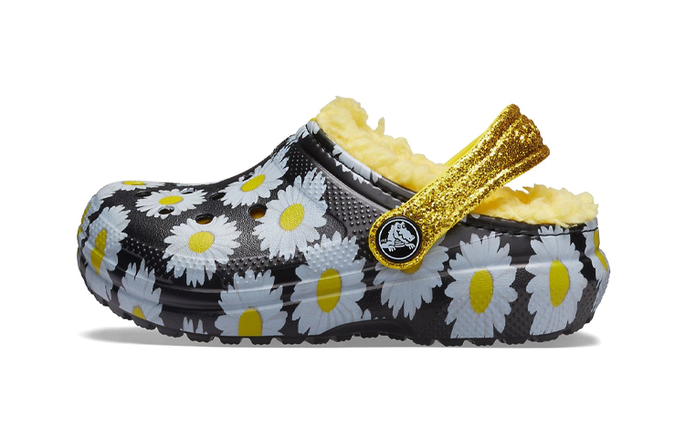 (Youth) Crocs Lined Vacay Vibes Clogs 'Black Daisy' 207318-0ZI
