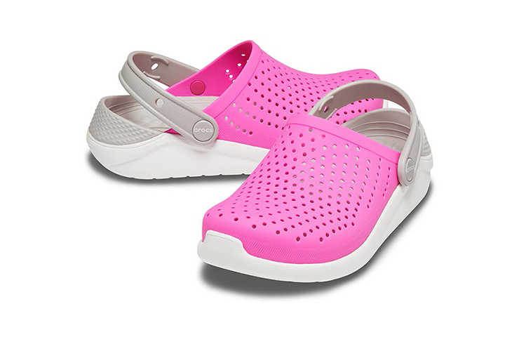 Shop (Youth) Crocs LiteRide Clogs 'Pink White Grey' 205964-6QR
