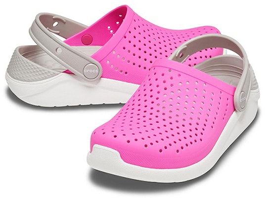 (Youth) Crocs LiteRide Clogs 'Pink White Grey' 205964-6QR Shop (Youth) Crocs LiteRide Clogs 'Pink White Grey' 205964-6QR