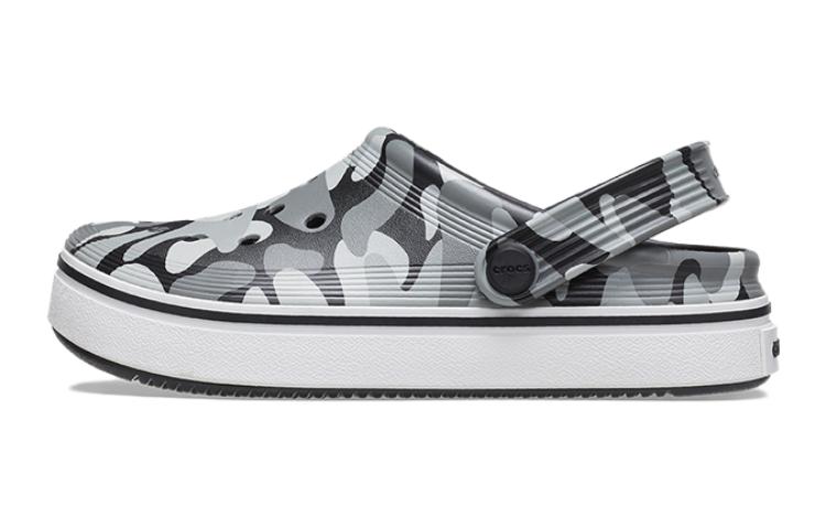 (Youth) Crocs Off Court Printed Clogs 'Grey Black White' 209150-066