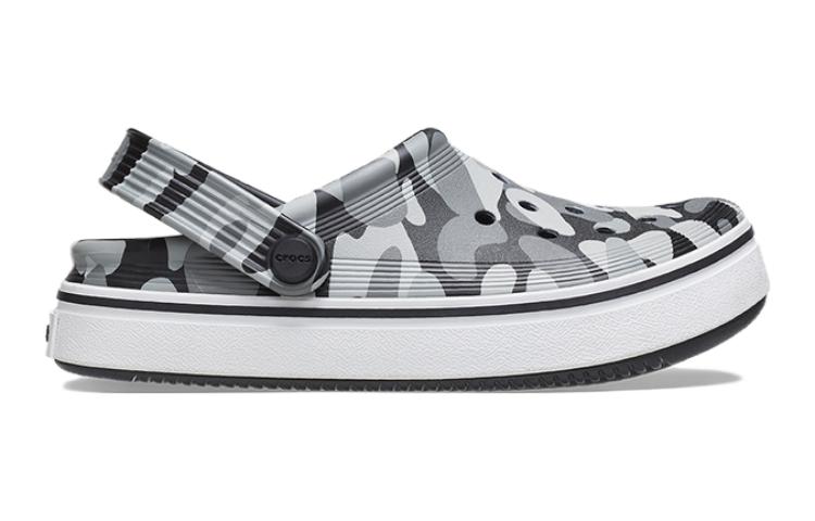 Order (Youth) Crocs Off Court Printed Clogs 'Grey Black White' 209150-066