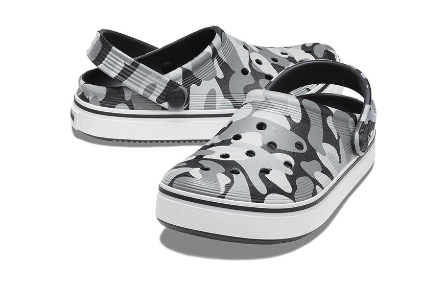 Shop (Youth) Crocs Off Court Printed Clogs 'Grey Black White' 209150-066