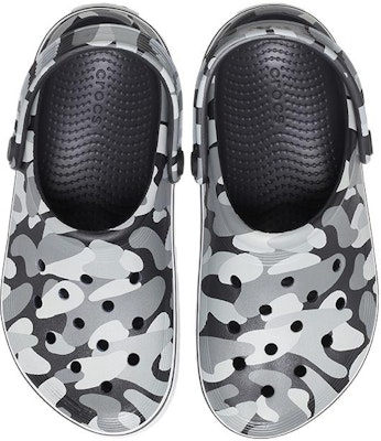 (JR) Crocs Off Court Clogs Cetakan 'Kelabu Hitam Putih' 209150-066 Details for (JR) Crocs Off Court Clogs Cetakan 'Kelabu Hitam Putih' 209150-066