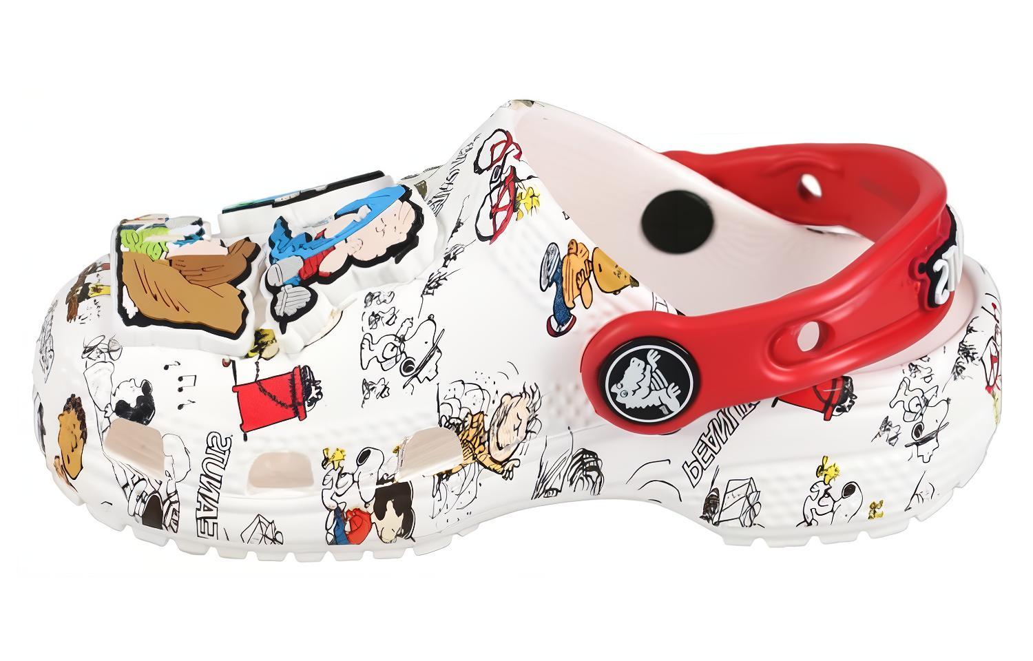 (Youth) Crocs Peanuts Classic Clogs 'White Red'