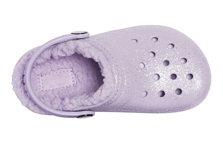 Shop (Youth) Crocs Shoes Classic Glitter Lined Clogs 'Purple' 205937-530