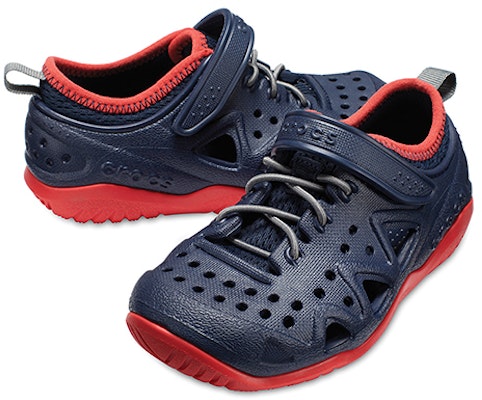 兒童 Crocs 卡駱馳 透氣魔術貼涼鞋 藍紅 Purchase 兒童 Crocs 卡駱馳 透氣魔術貼涼鞋 藍紅