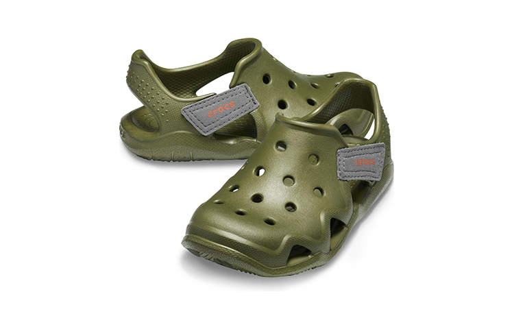 Shop (Youth) Crocs Swiftwater Wave Shoes 'Olive Green' 204021-309