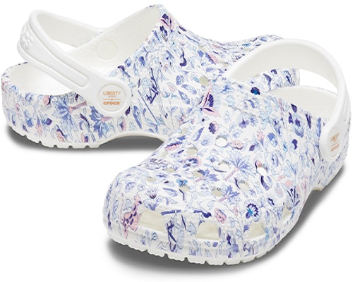 (JR) Crocs x Liberty London Classic Clogs 'Putih Biru' 206514-100 Shop (JR) Crocs x Liberty London Classic Clogs 'Putih Biru' 206514-100