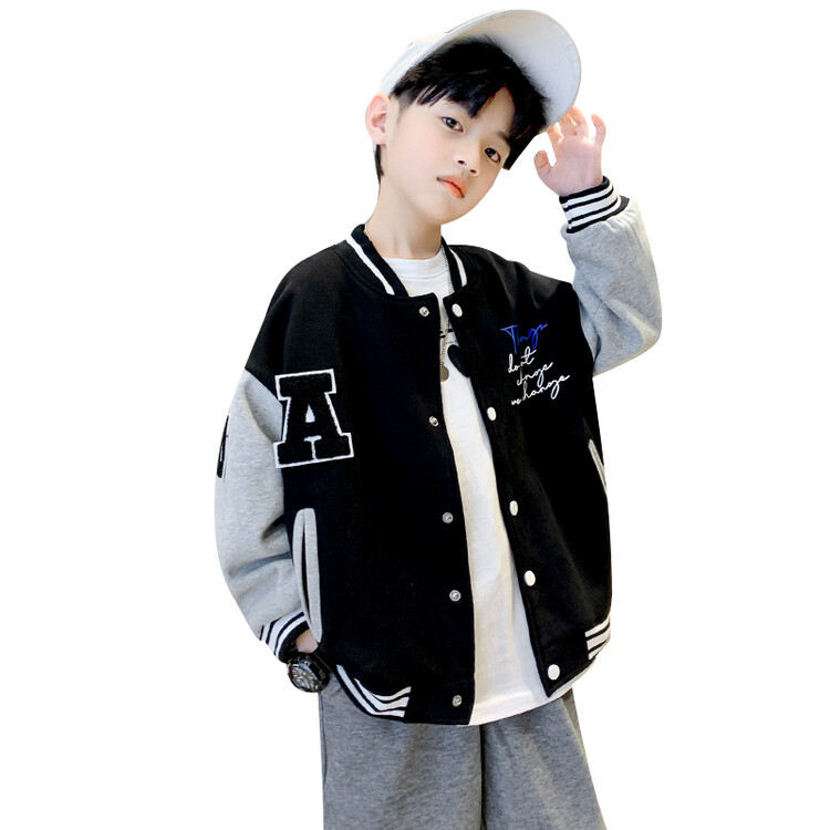 (Youth) Disney Black Youth Stylish Soft Baseball Jacket - Trendy and Comfortable Fit AMQQGOI